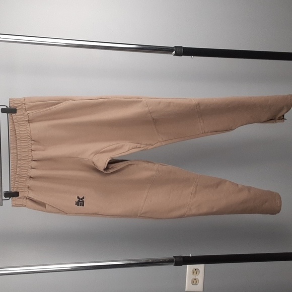 BK Mens Tan Camel Cotton Athletic Workout Pants - Picture 2 of 9